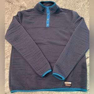 Gerry. Mens Large.Navy Blue Pull-over 1/4 Snap Button Outdoor Ribbed Jacket VGC
